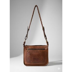 Cuddigan Leather Day Tripper Crossbody Bag Purse Brown